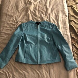 Russell Kemp Teal Leather Jacket